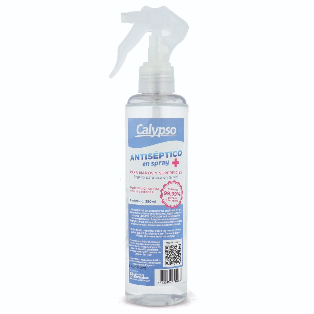 Antiseptico Calypso para Manos y Superficies en Spray 250 ml