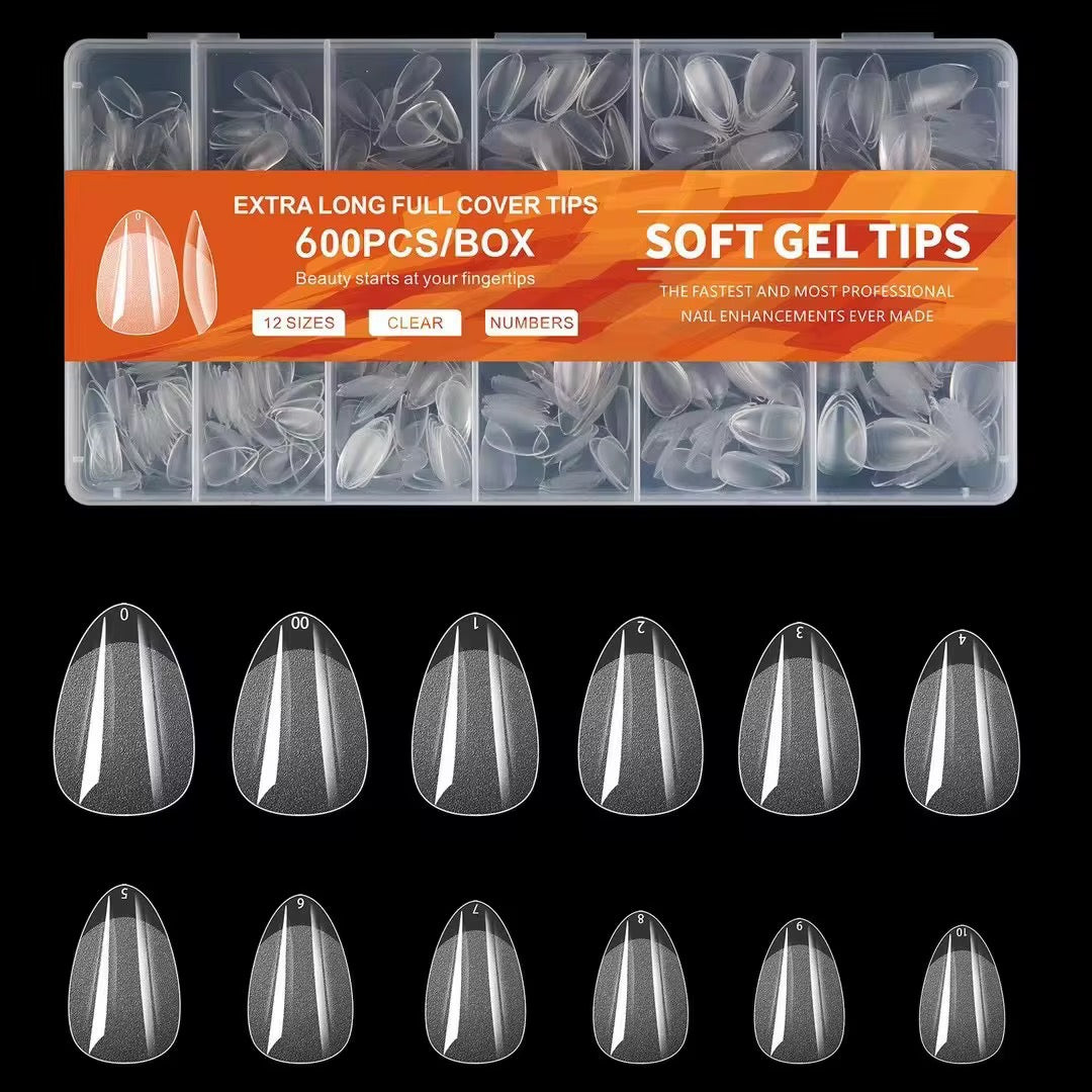 Tips Soft gel Almendras Cortos 600 Unidades