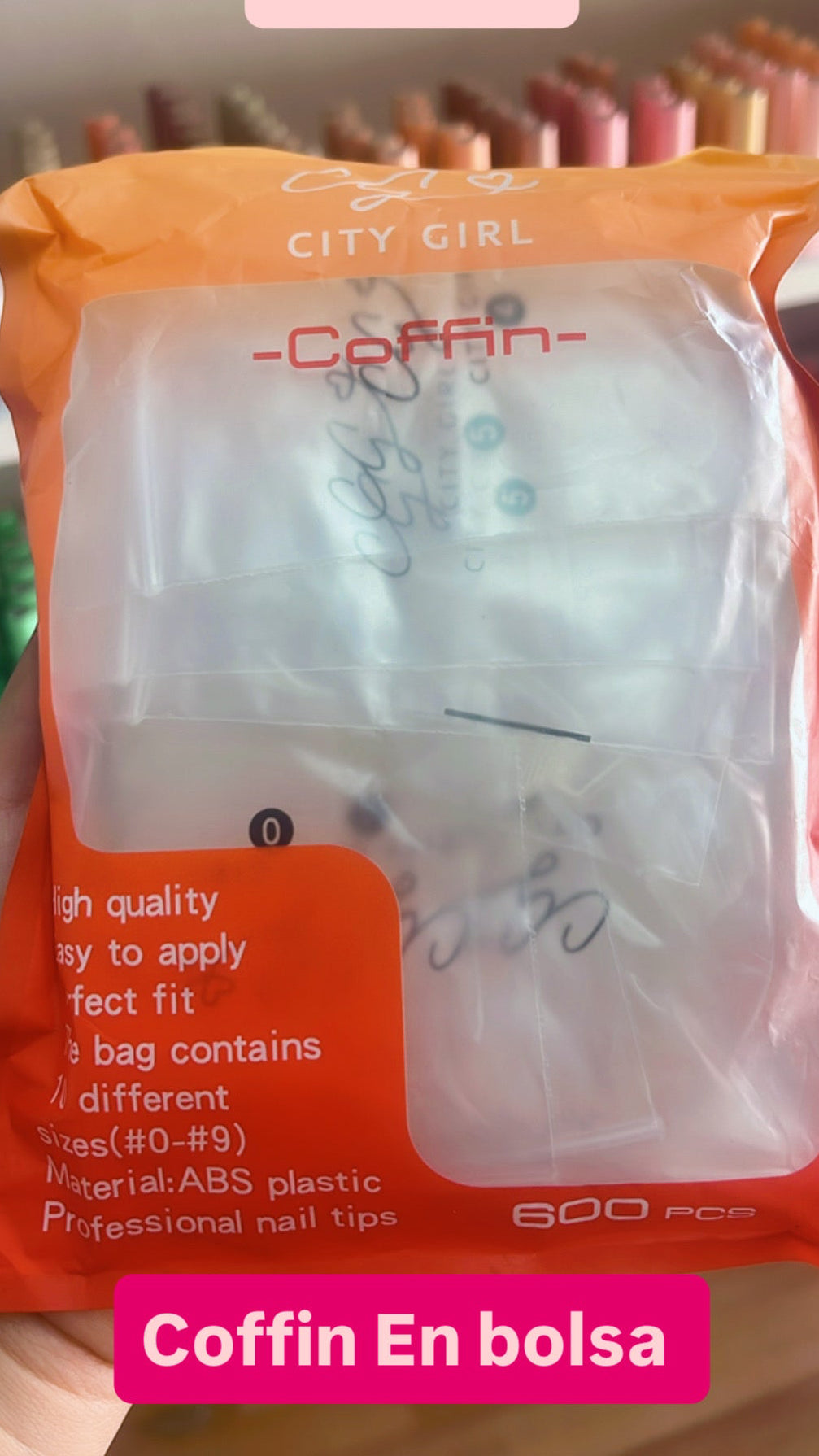 Tips Soft Gel Coffin Tamaños Estándar 600 Unidades