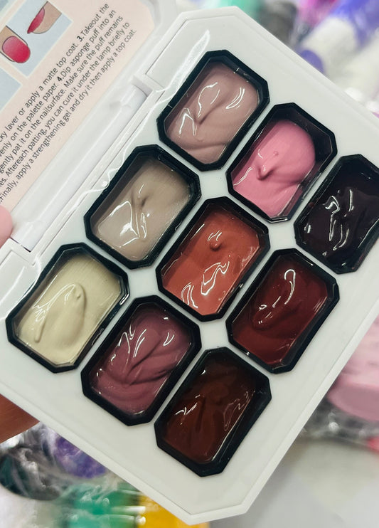 Paleta De Gel para Difuminado Painting Gel 9 Colores Charm Limit