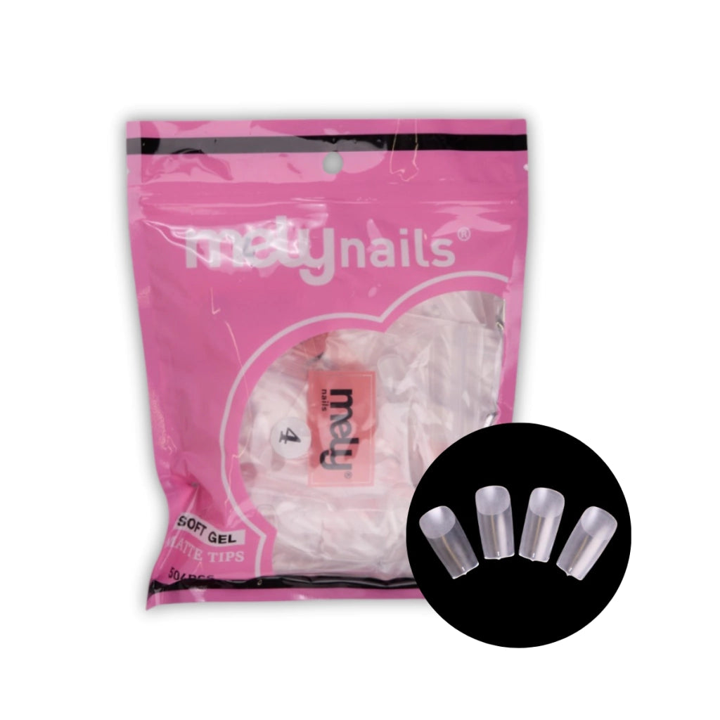 TIPS SOFT GEL UÑAS CUADRADAS PRELIMADAS MATTE ENUMERADAS DEL 1-11 X504PCS MELY