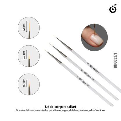 Set de 3 Pinceles Liner Cherimoya