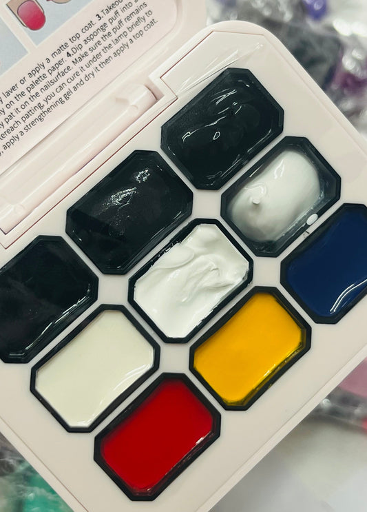 Paleta De Gel para Difuminado Painting Gel 9 Colores Charm Limit