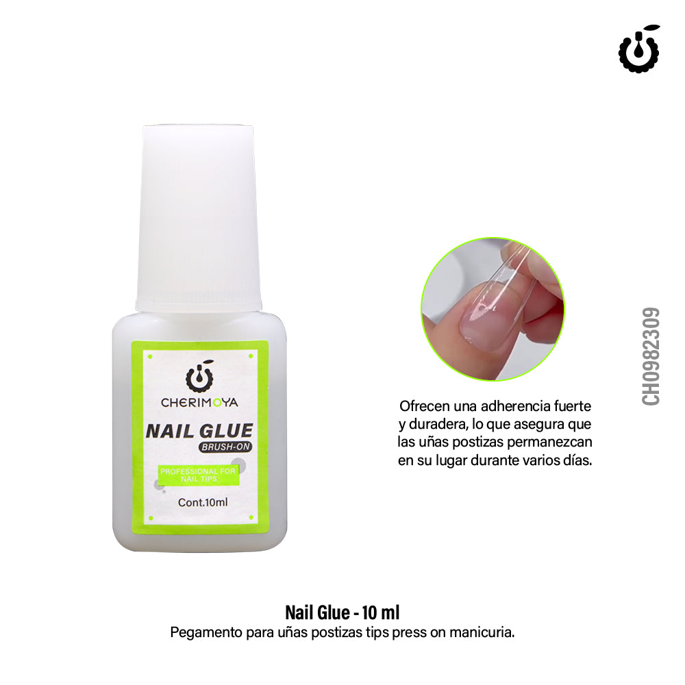 Nail Glue Cherimoya, Pegamento Para Tips y Joyas, 10ml