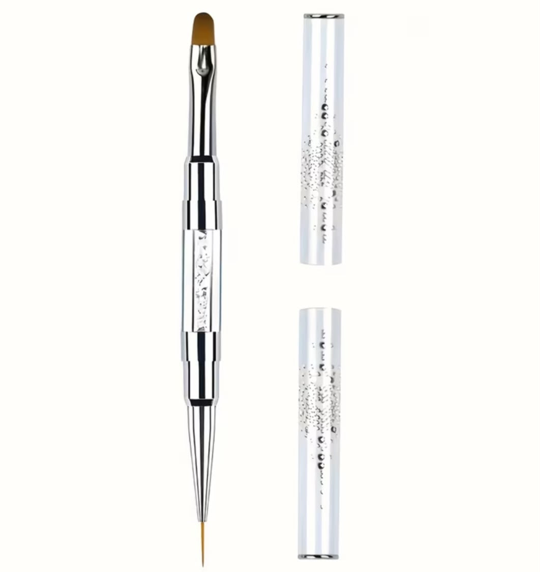 Pincel Doble de Gel y Liner con Tapa