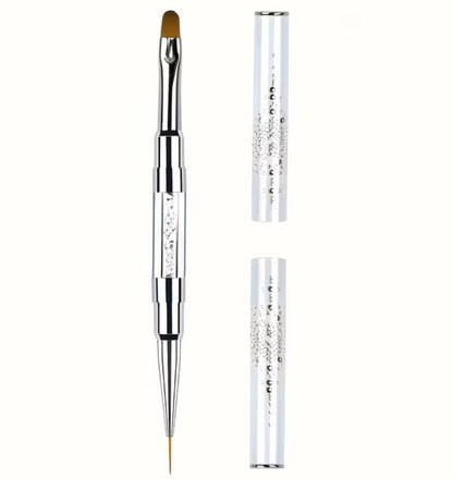 Pincel Doble de Gel y Liner con Tapa