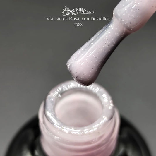 Esmalte Semipermanente Vía Láctea Rosa Con Destellos