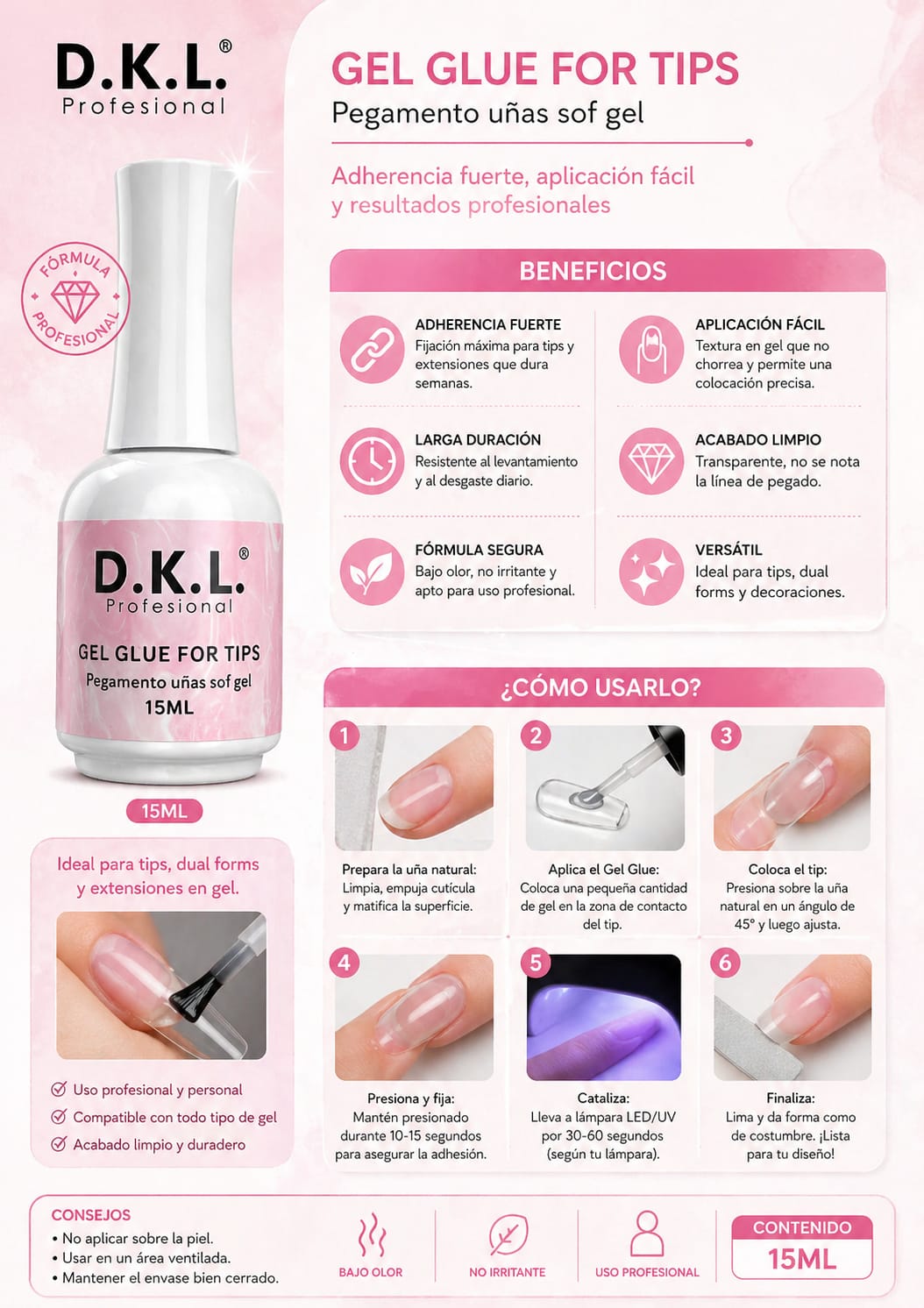 Pegamento de Tips Soft Gel